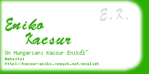 eniko kacsur business card